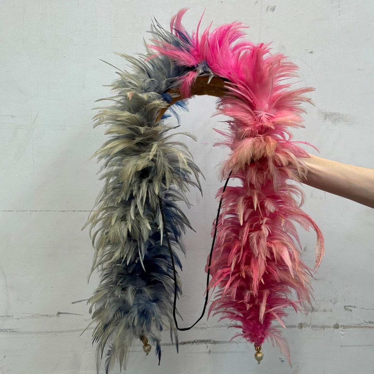 Vintage 60s 70s Hollywood Showgirl Feather Headdress Film Burlesque Costume