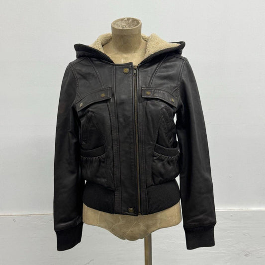 Vintage Azona AO2 Brown Lamb Nappa Leather Split-Hood Aviator Jacket