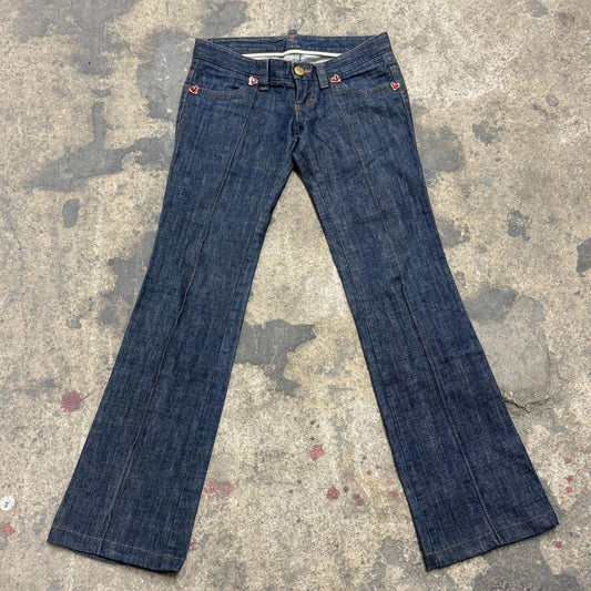 Y2K Vintage Dsquared2 Squirrel Low-Rise Dark Wash Flare Jeans
