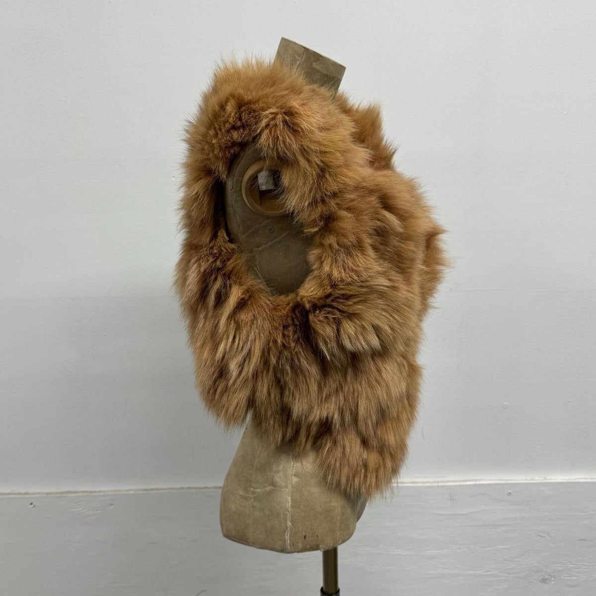Y2K Vintage Tan Brown Genuine Fox Fur Vest