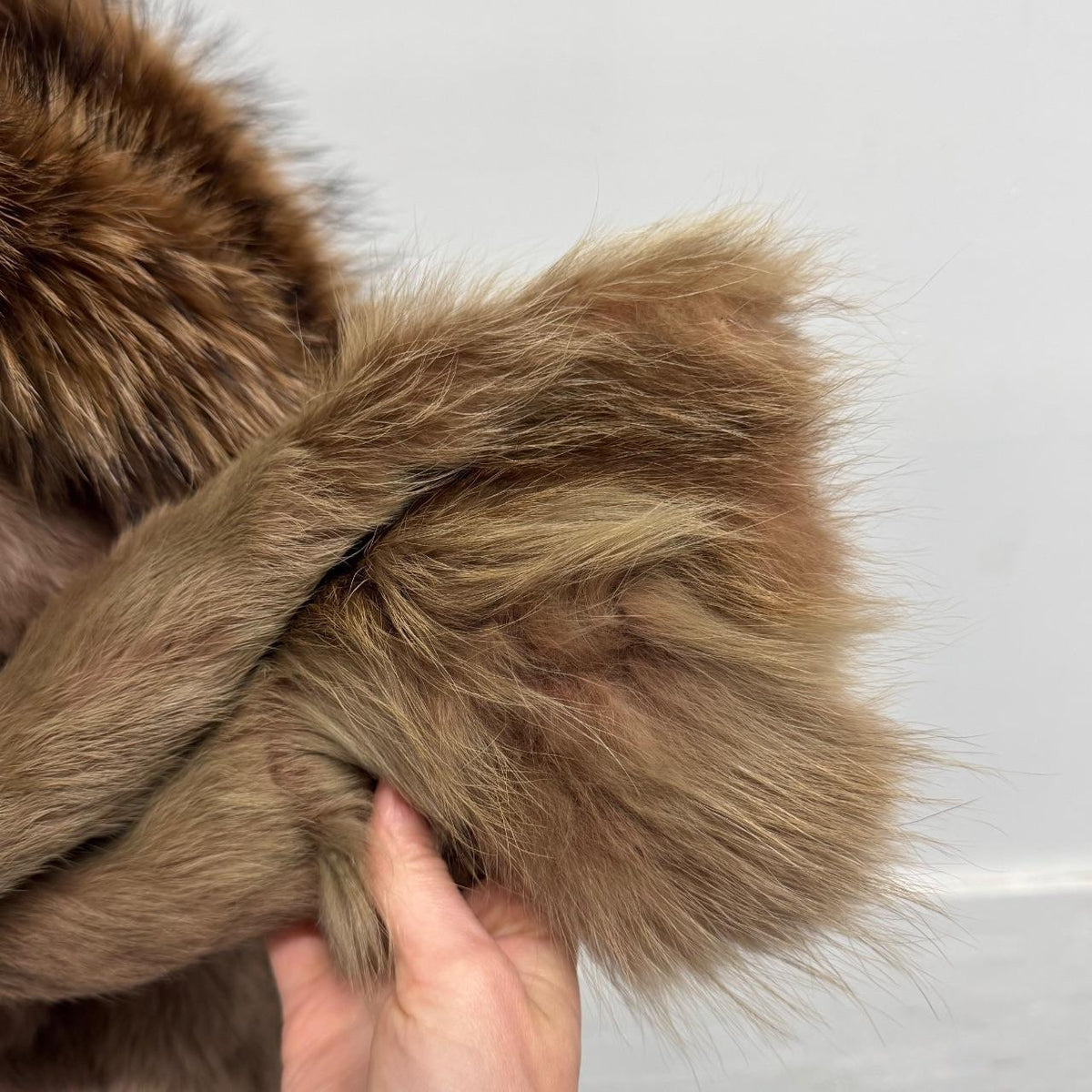 Vintage Chestnut Brown Rabbit Fur & Raccoon Fur Mid-Length Coat