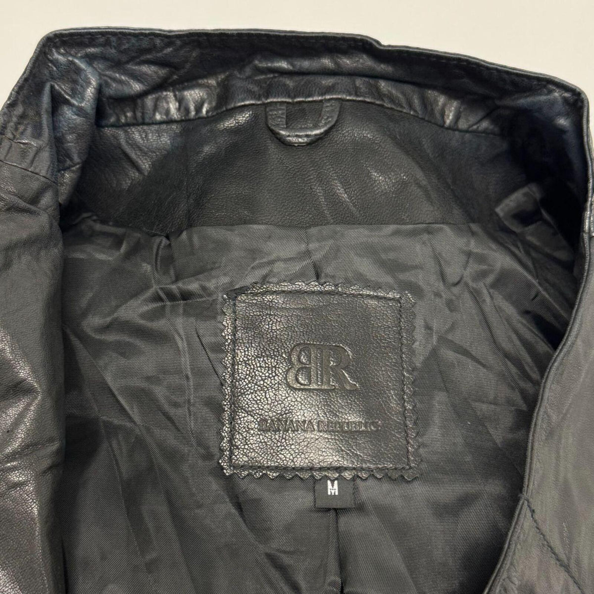 Vintage Black Funnel Neck Asymmetric Avant Garde Leather Jacket