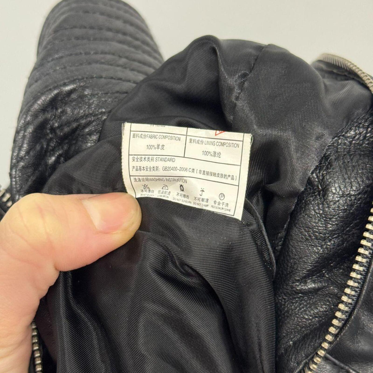 Vintage Black Racer Moto Paneled Leather Jacket