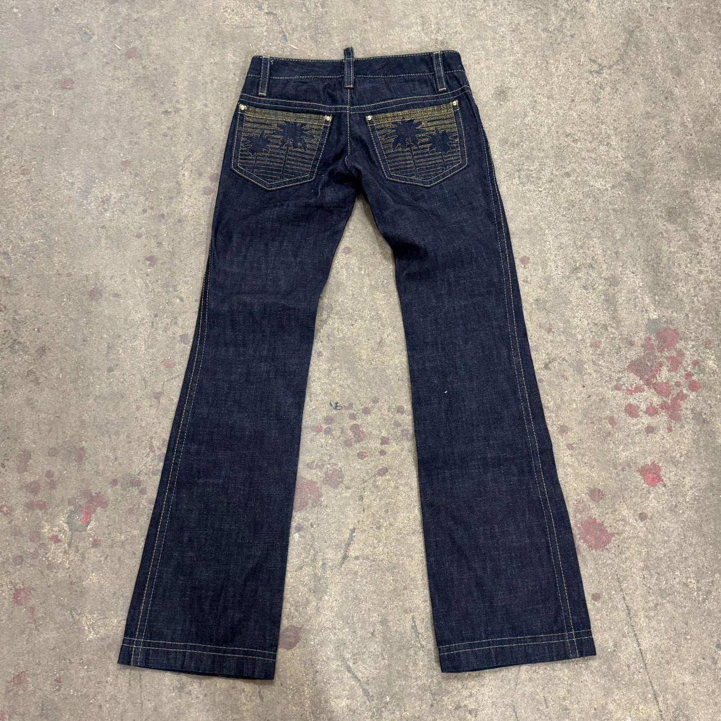 Y2K Vintage Dsquared2 Ultra Low-Rise Dark Wash Flare Jeans