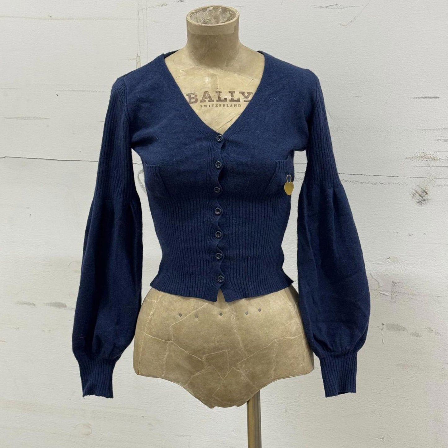 Blugirl by Blumarine Blue Balloon Sleeve Cardigan