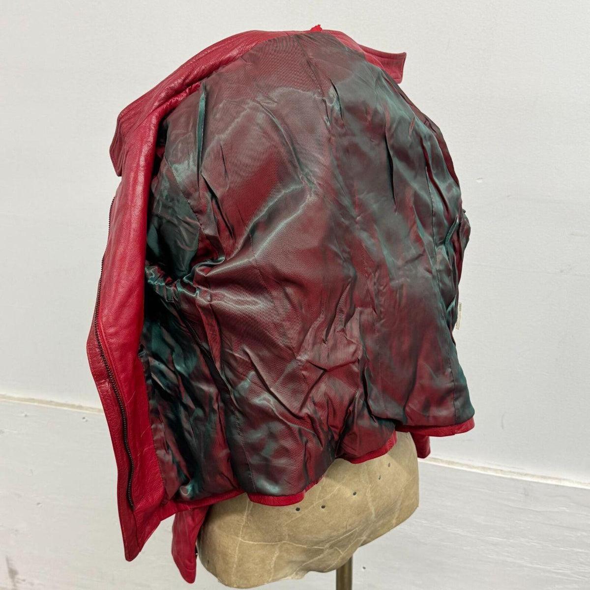 Vintage Red Moto Leather Racing Jacket