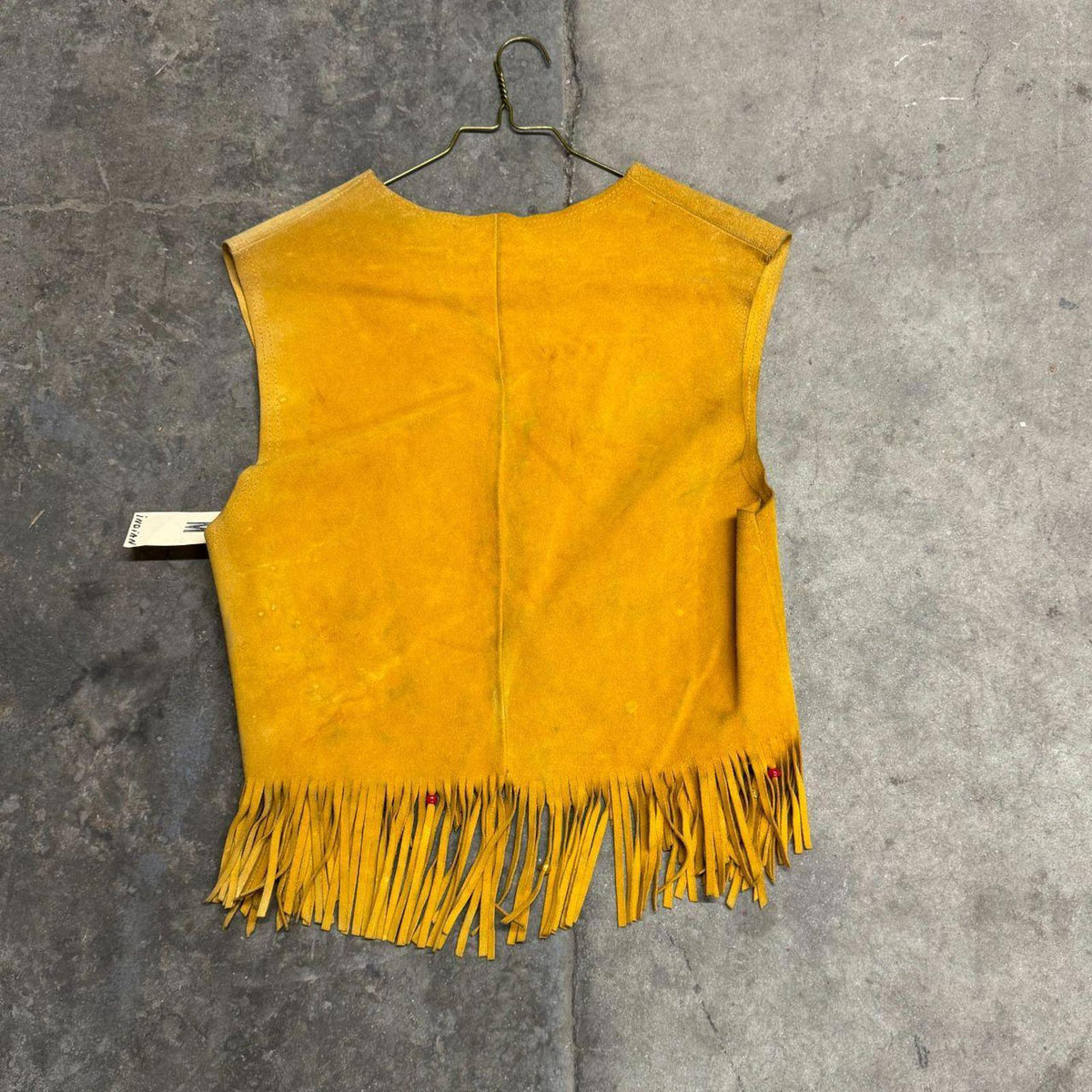 Vintage 60s 70s Fringed Suede Western Vest Gold Film Costume