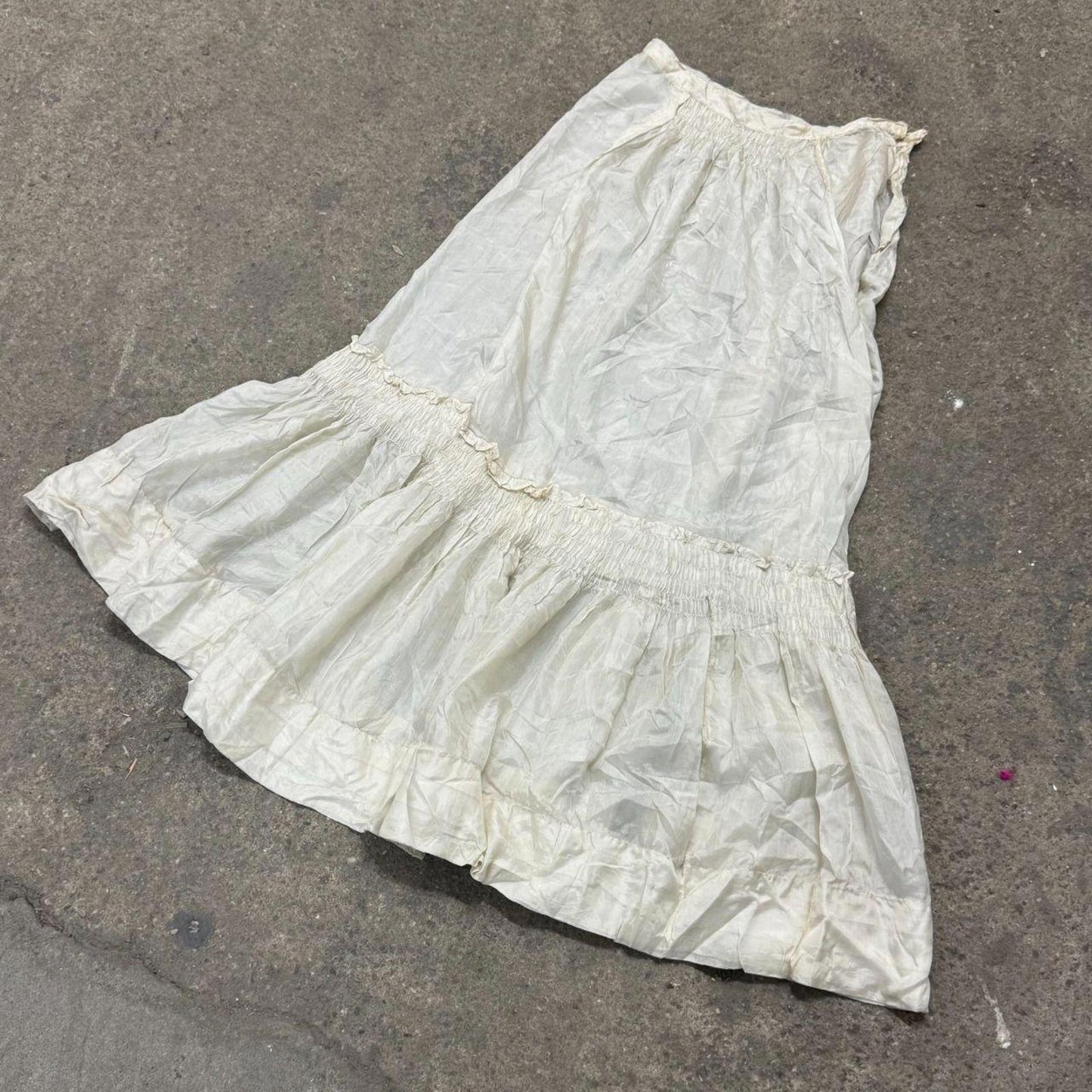 Antique Edwardian Silk Petticoat Slip Skirt XS