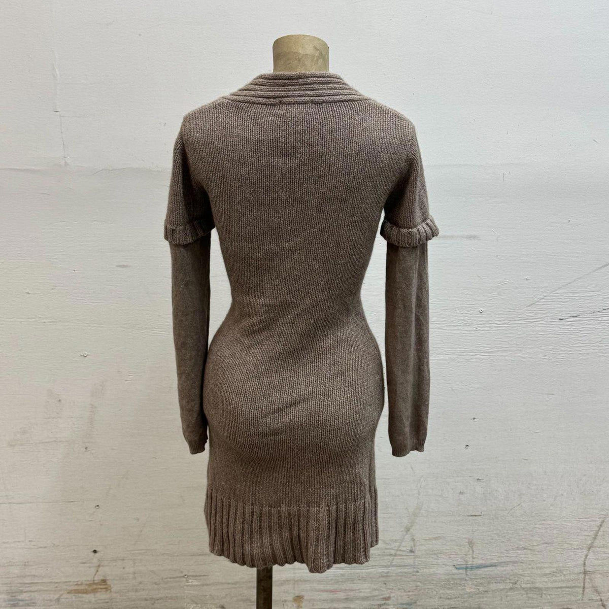 Y2K Vintage Un Deux Trois Silk & Angora Luxe Knit Dress Brown
