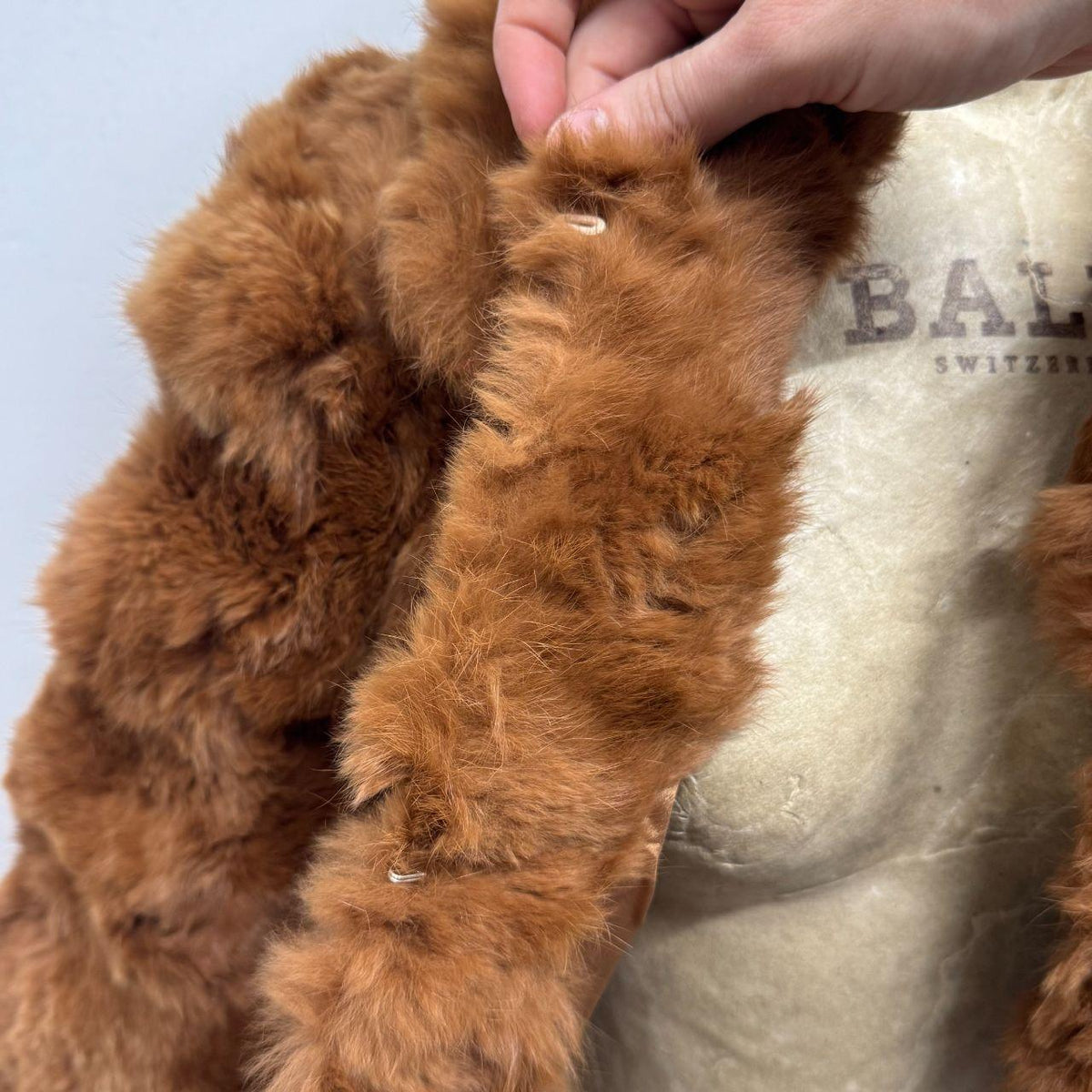 Vintage Y2K Tan Brown Rabbit Fur Jacket Coat Bolero