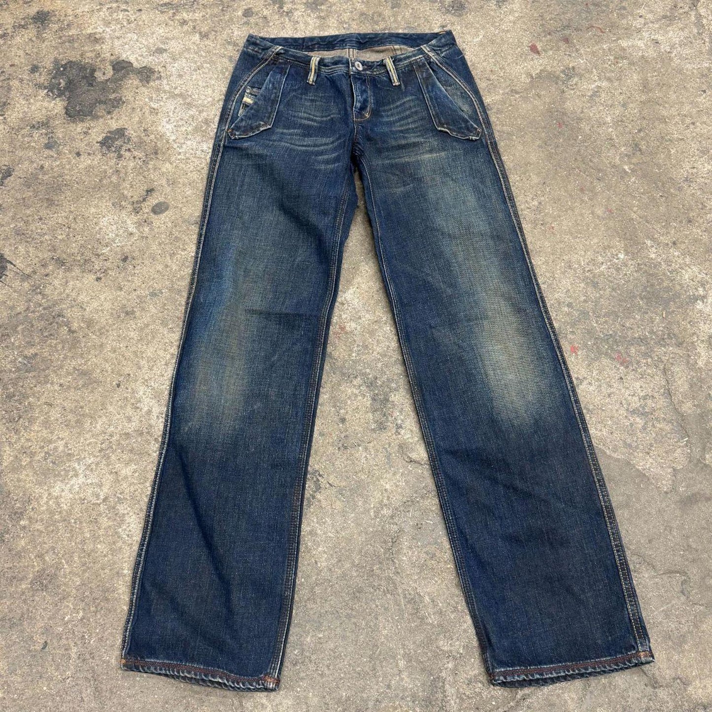 Vintage Y2K Diesel Low Rise "Technical Indigo" Jeans 27