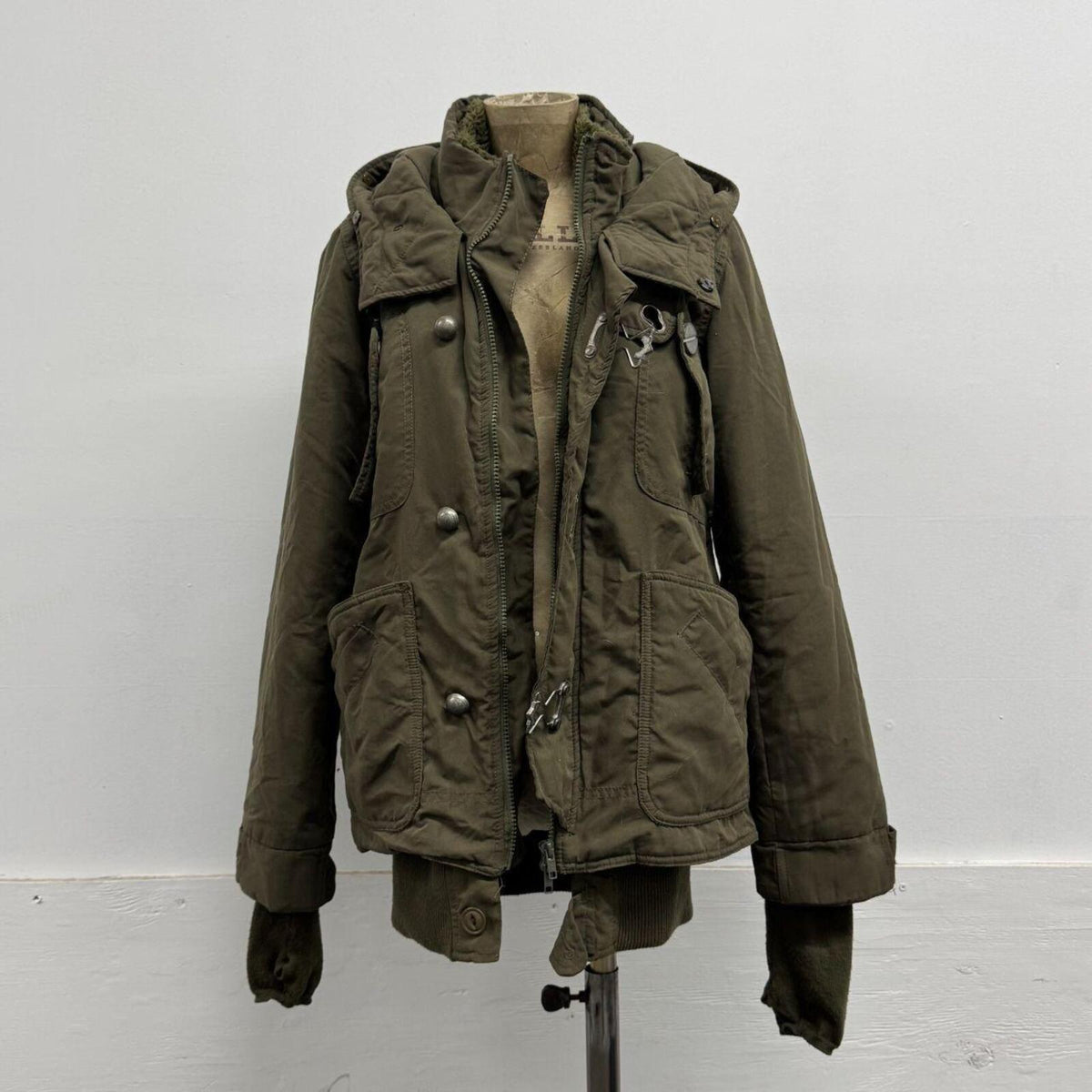 Vintage Green Y2K Sly Military Utility Jacket