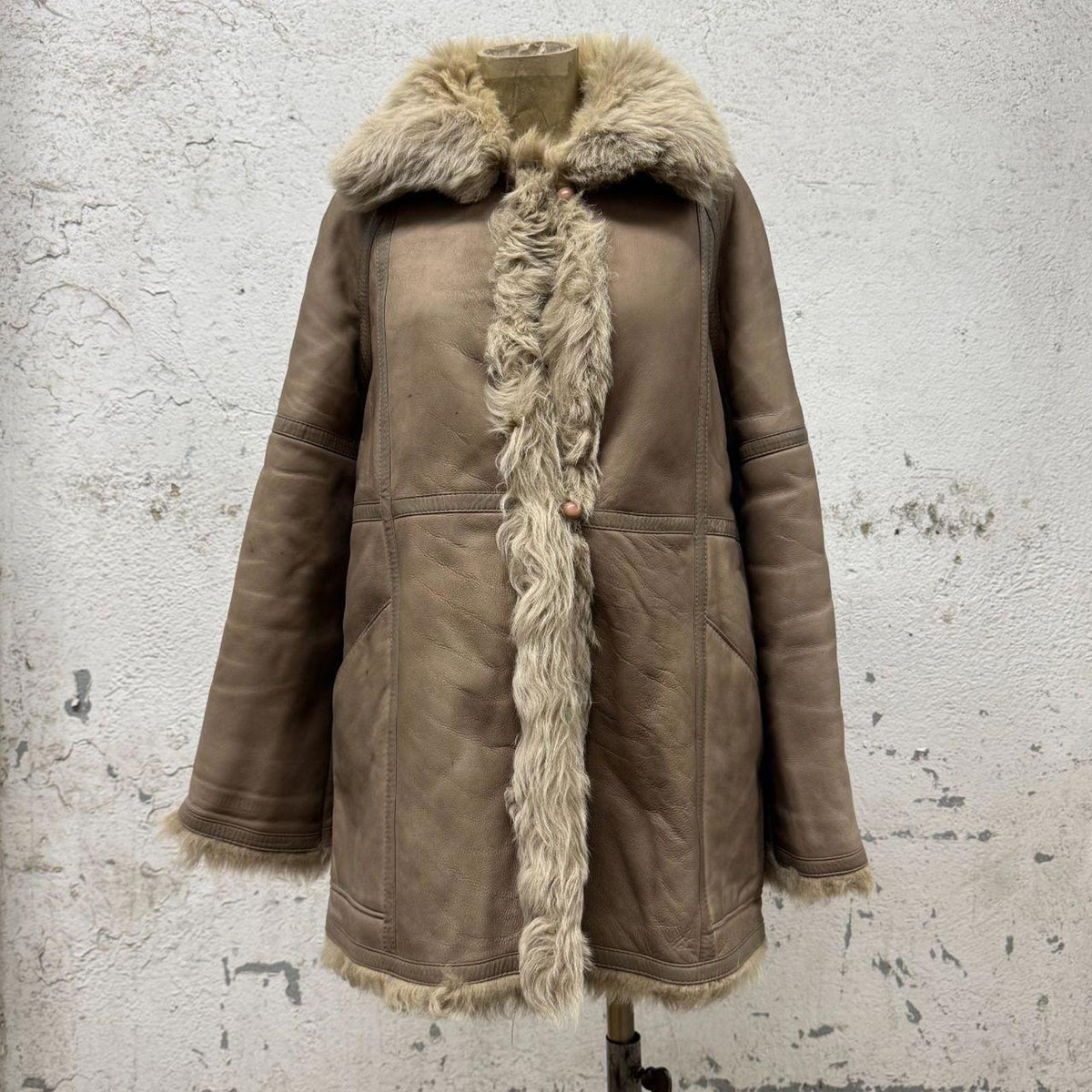 Vintage 70s Afghan Penny Lane Leather Coat