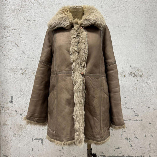 Vintage 70s Afghan Penny Lane Leather Coat