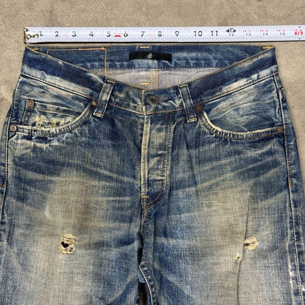 Vintage Y2K Ultra Low Rise Jeans Faded Mud Wash Japanese Johnbull