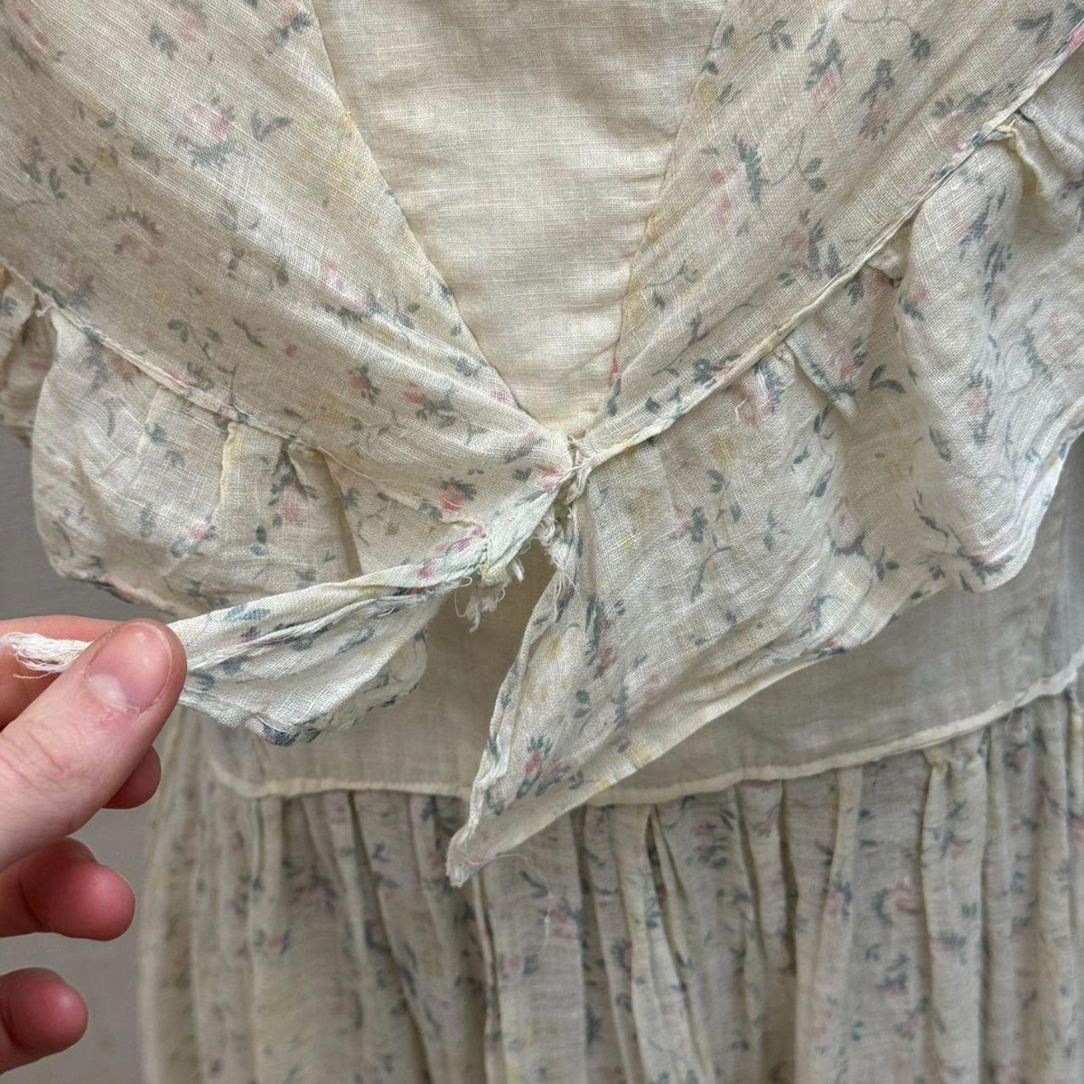 Vintage 30s 40s Edwardian Revival Antique Broadcloth Sailor Day Dress