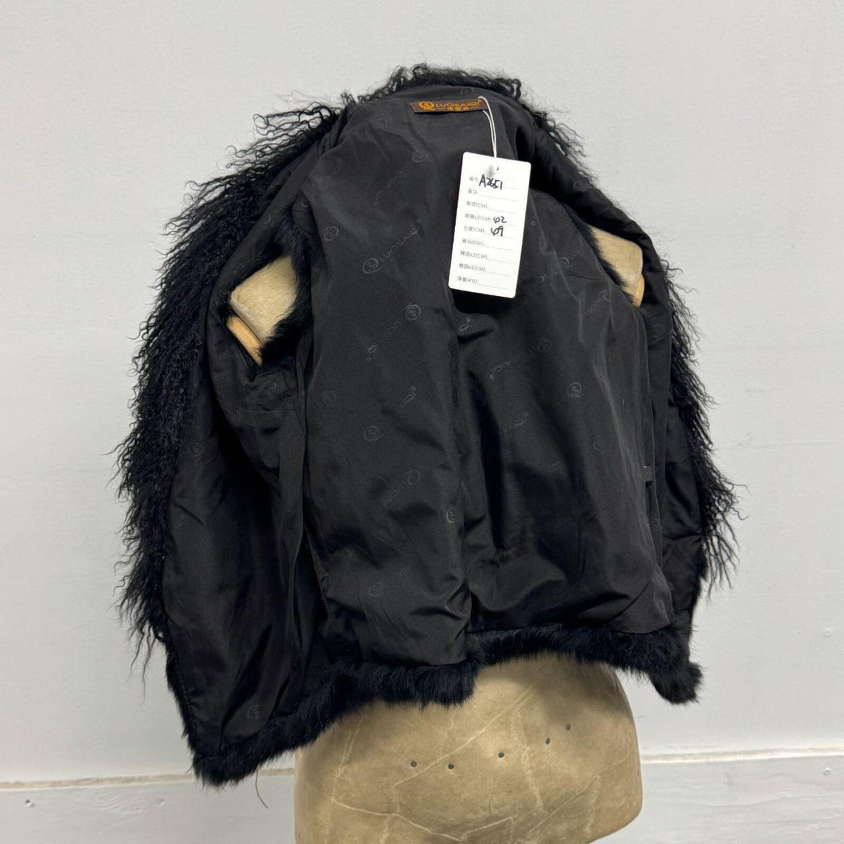 Vintage Black Y2K Mongolian Lamb & Rabbit Fur Vest