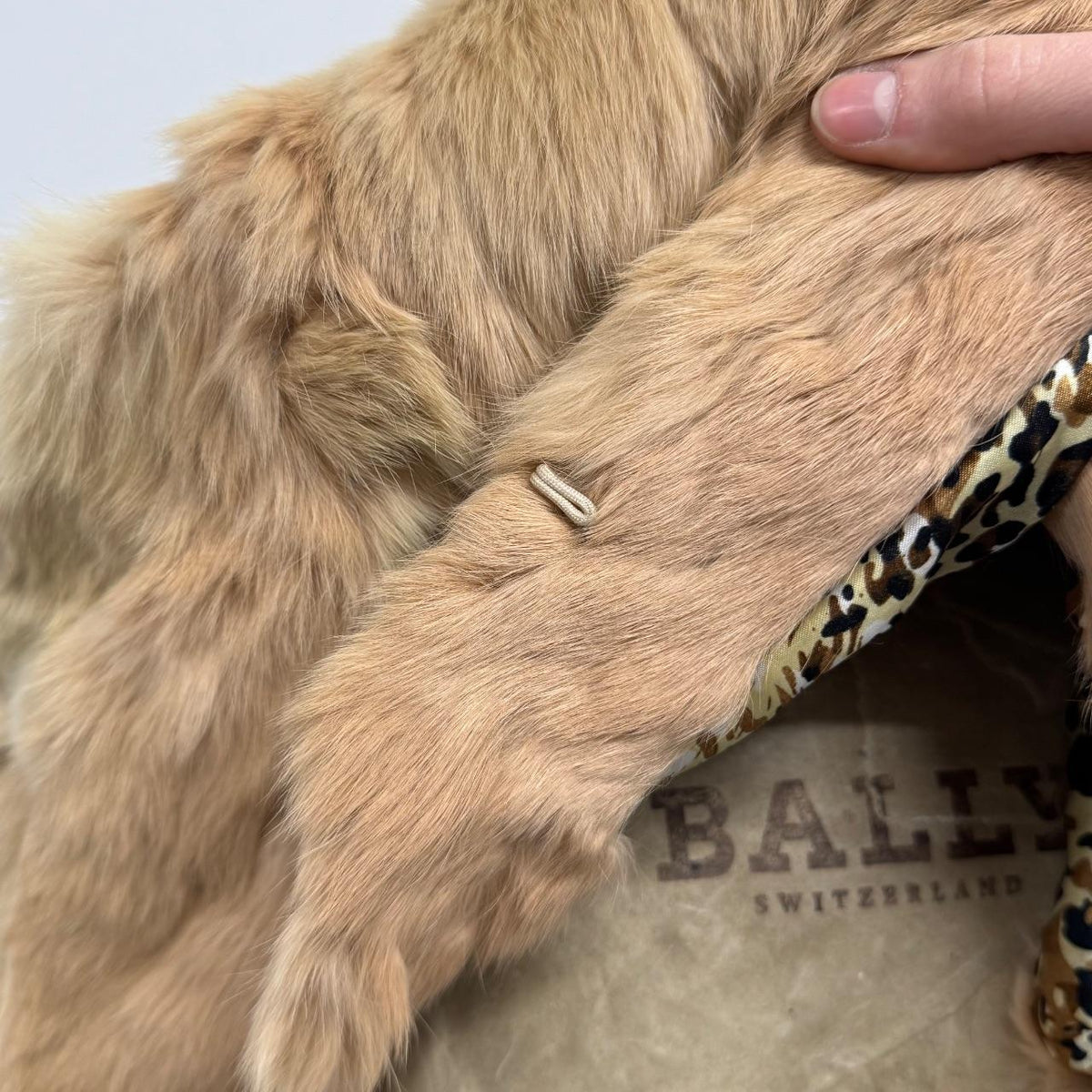 Vintage Cream Peach Rabbit Fur Jacket Coat
