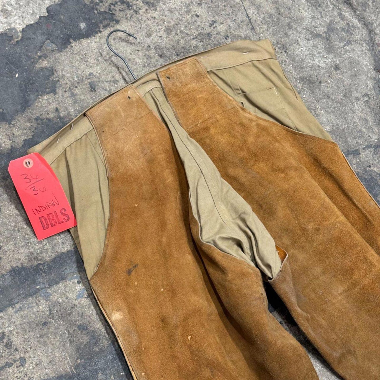 Vintage 1940s 50s Genuine Suede Western Film Costume Chap Bellbottom Trousers
