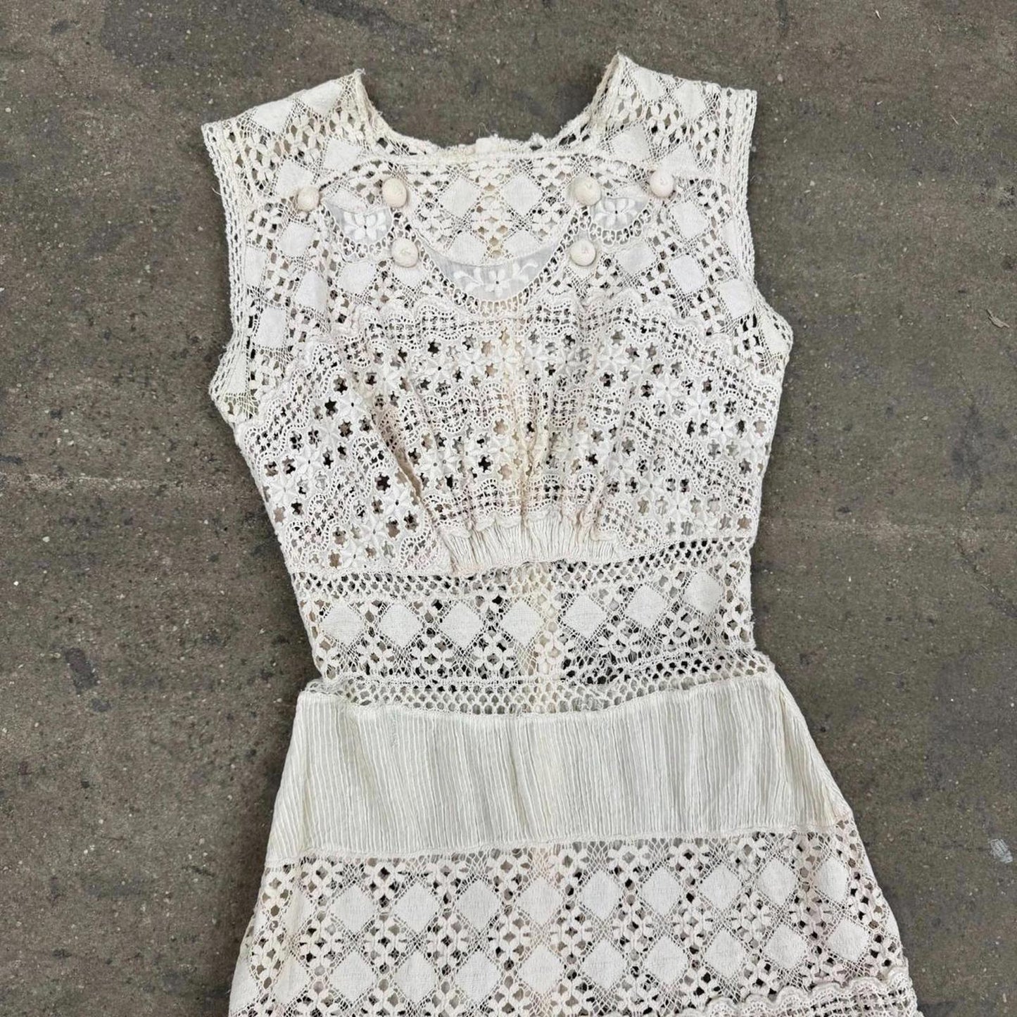 Antique Edwardian Lace Dress White Cotton Bridal