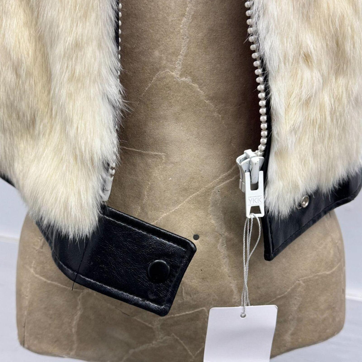 Vintage Rotiny Cream Rabbit Fur Cropped Vest