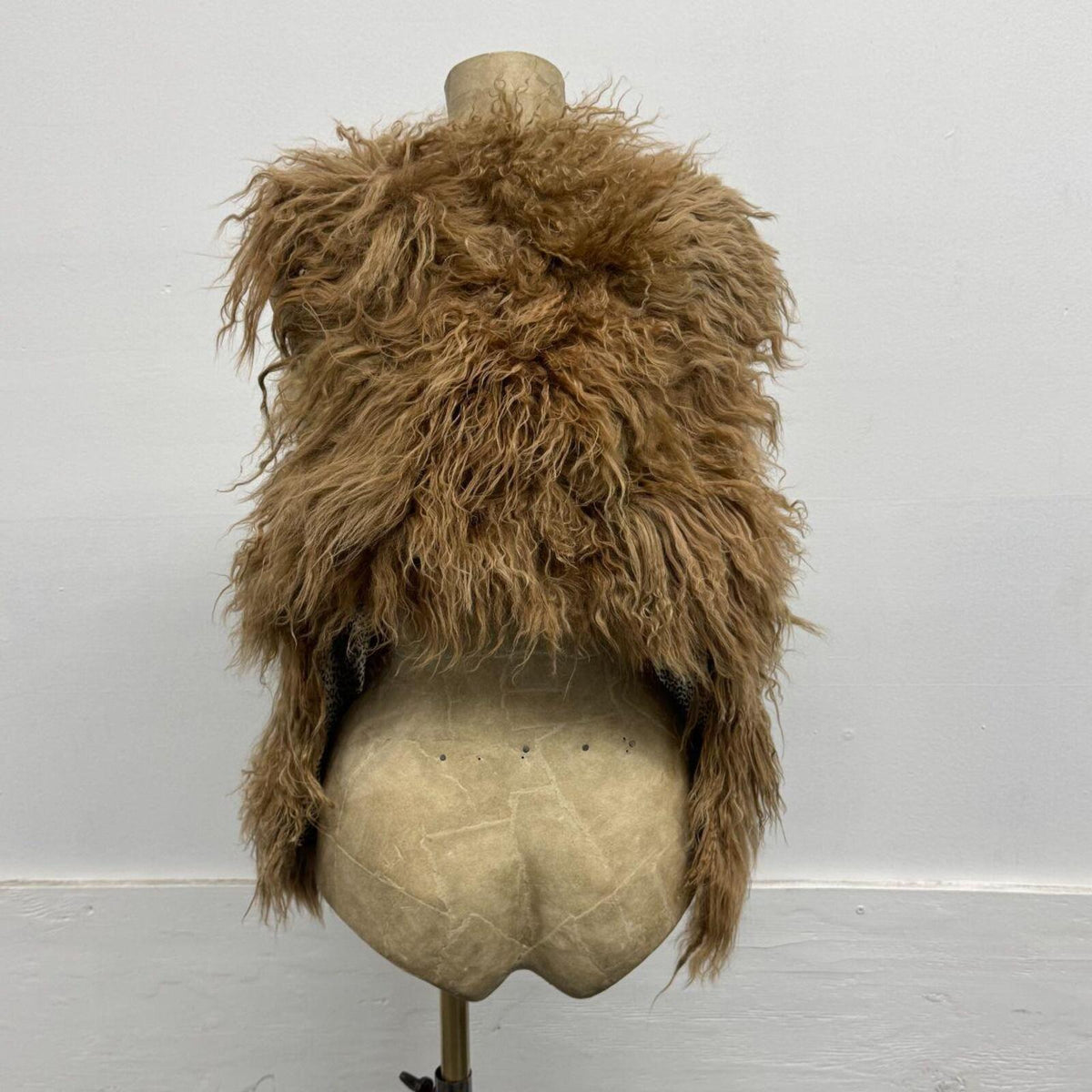 Vintage Tan Brown Mongolian Lamb Cropped Vest