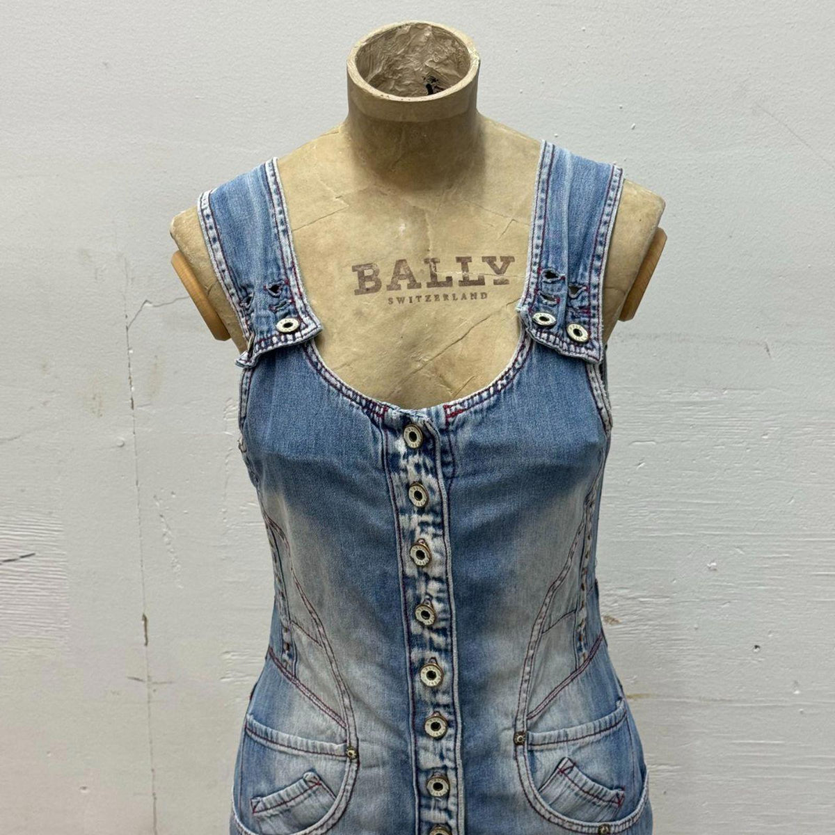 Vintage R867 Avant-Garde Paneled Denim Mini Dress