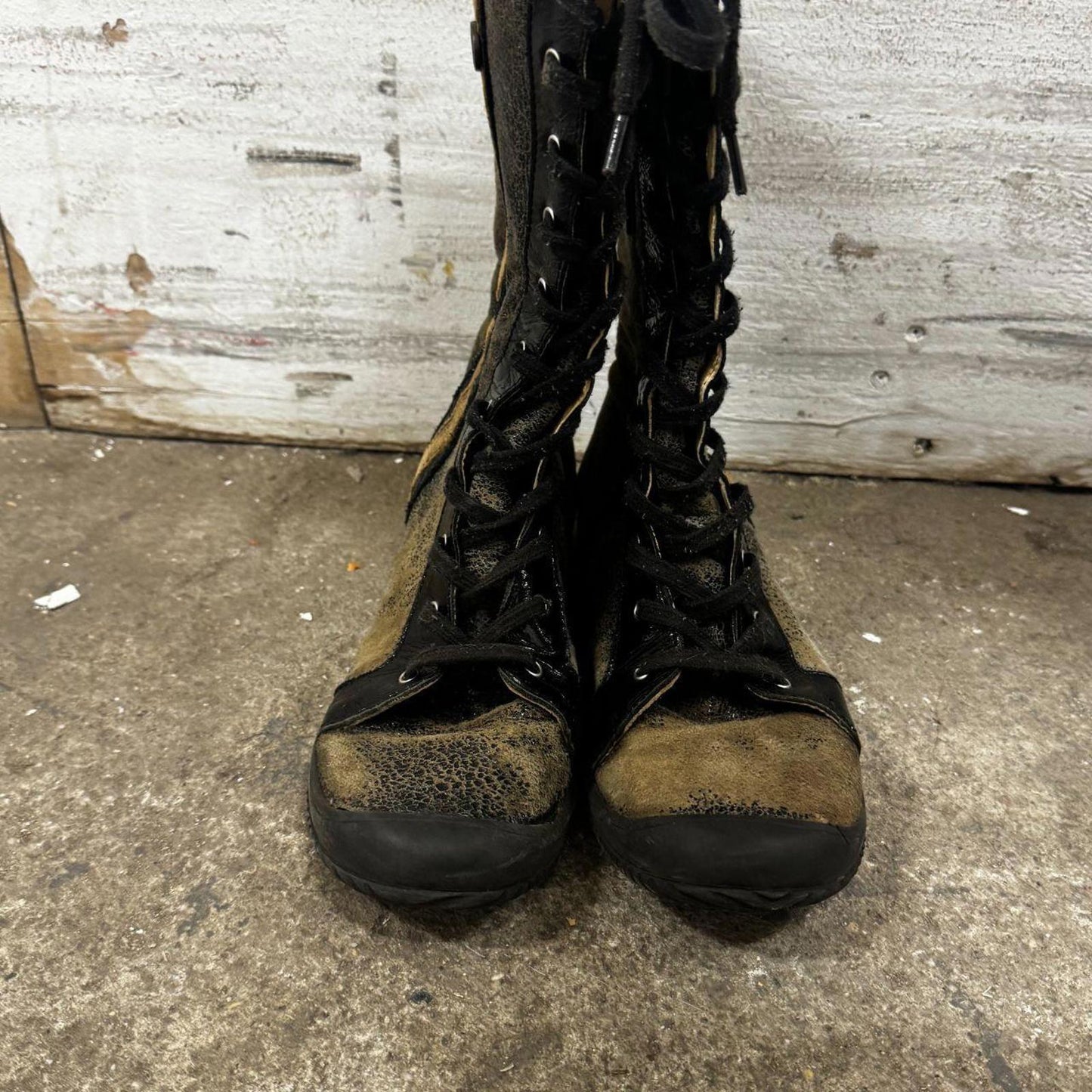 Vintage Distressed Boxing Style Boots