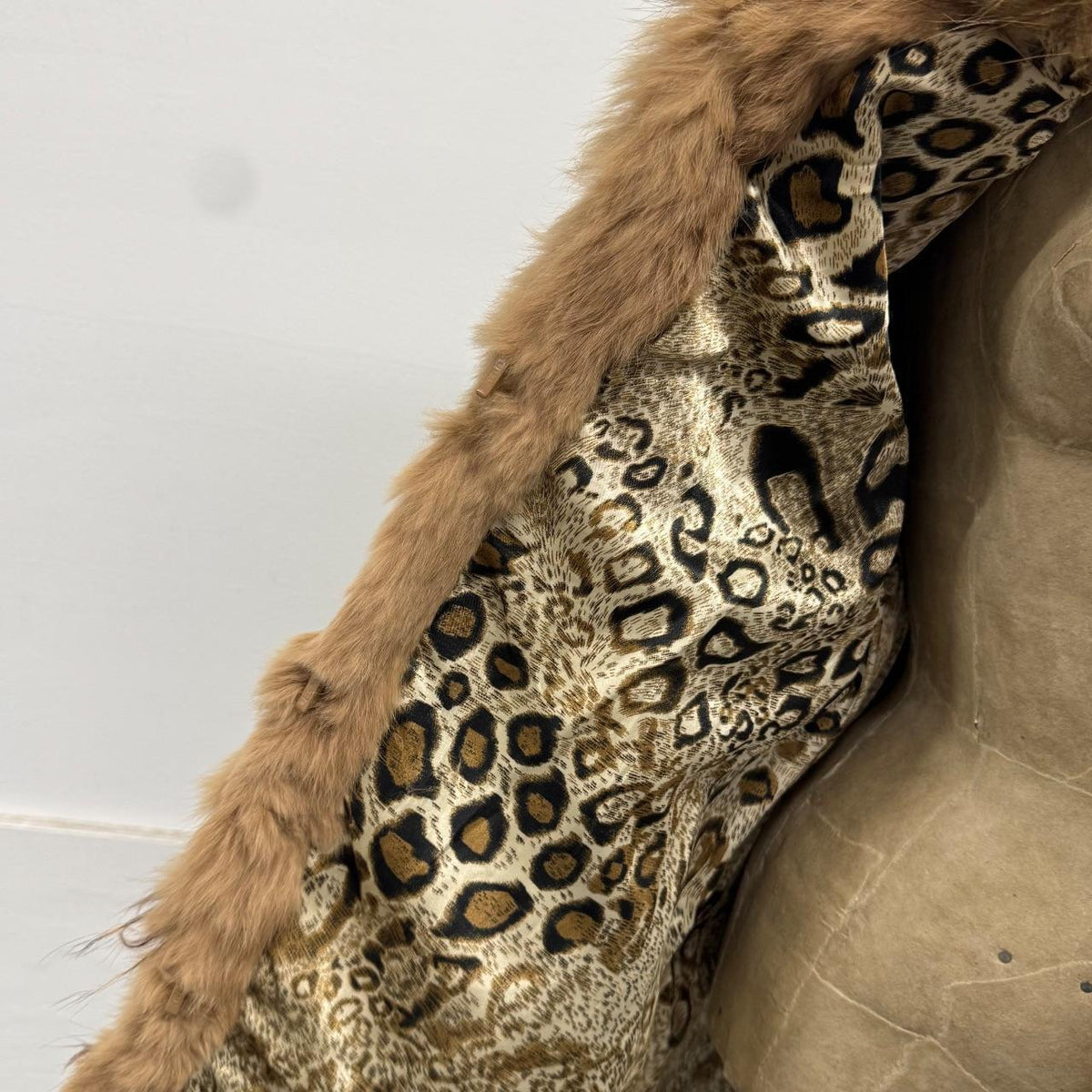 Vintage Y2K Brown Rabbit & Raccoon Fur Jacket Coat
