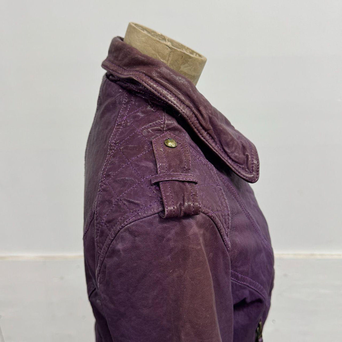 Vintage Faded Purple Avant Garde Leather Jacket