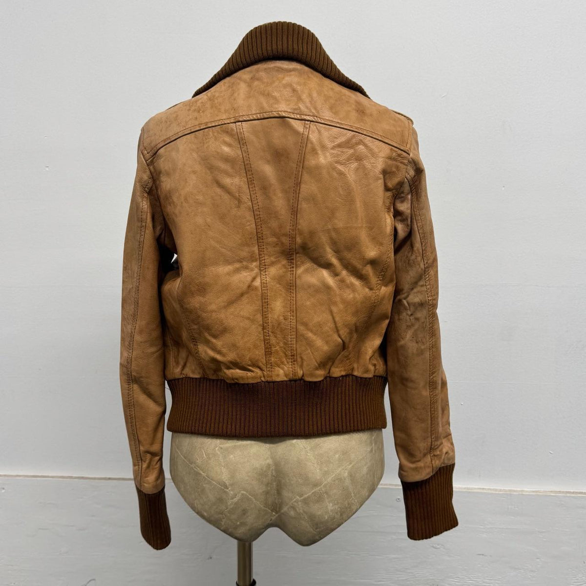 Vintage Y2K Utility Cargo Leather Bomber / Aviator Flight Jacket Oasis