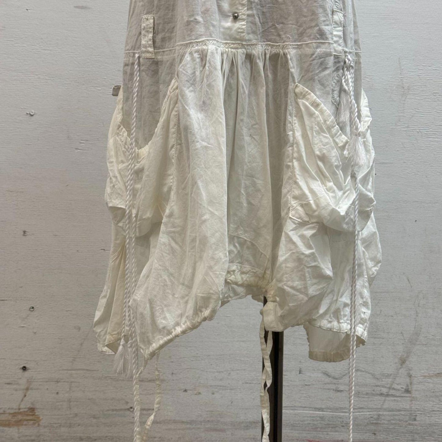 Vintage La Mode Est à Vous White Cotton Parachute Dress