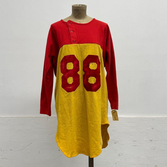 Vintage 70s Distressed Red 88 Henley Football Jersey TV COSTUME