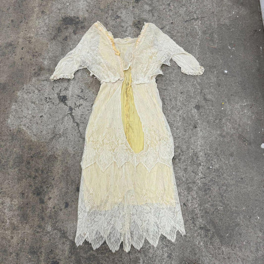 Antique Edwardian Lace Tea Dress / Bridal Wedding
