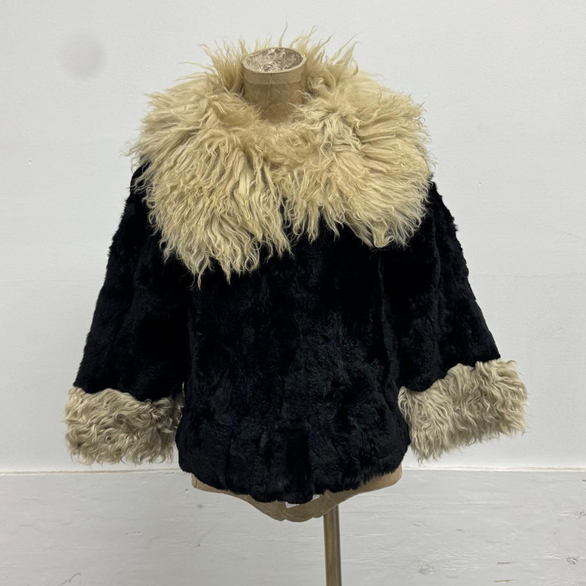 Vintage Y2K Black Rabbit & Wool Jacket Coat