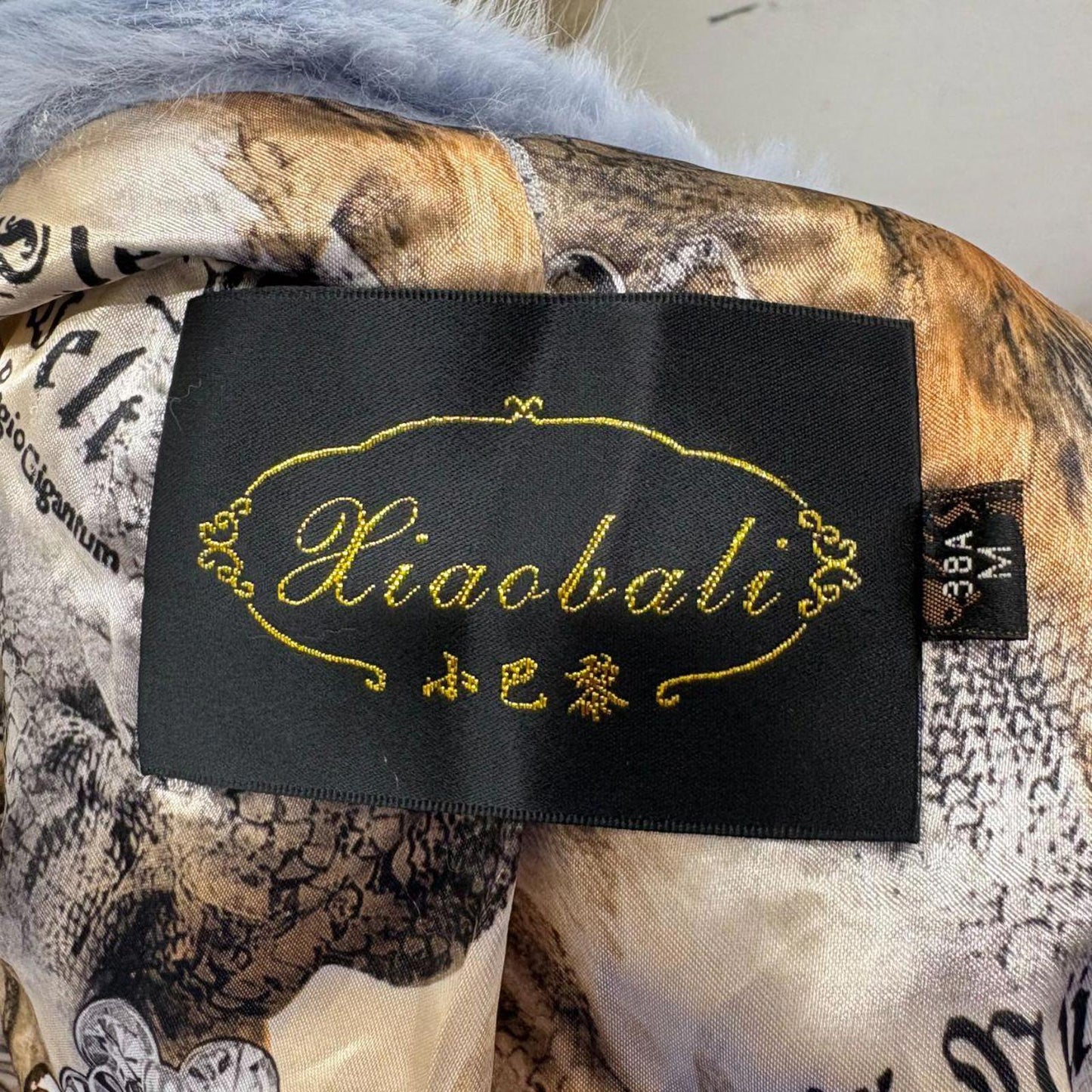 Vintage Y2K Periwinkle Blue Rabbit & Fox Fur Jacket