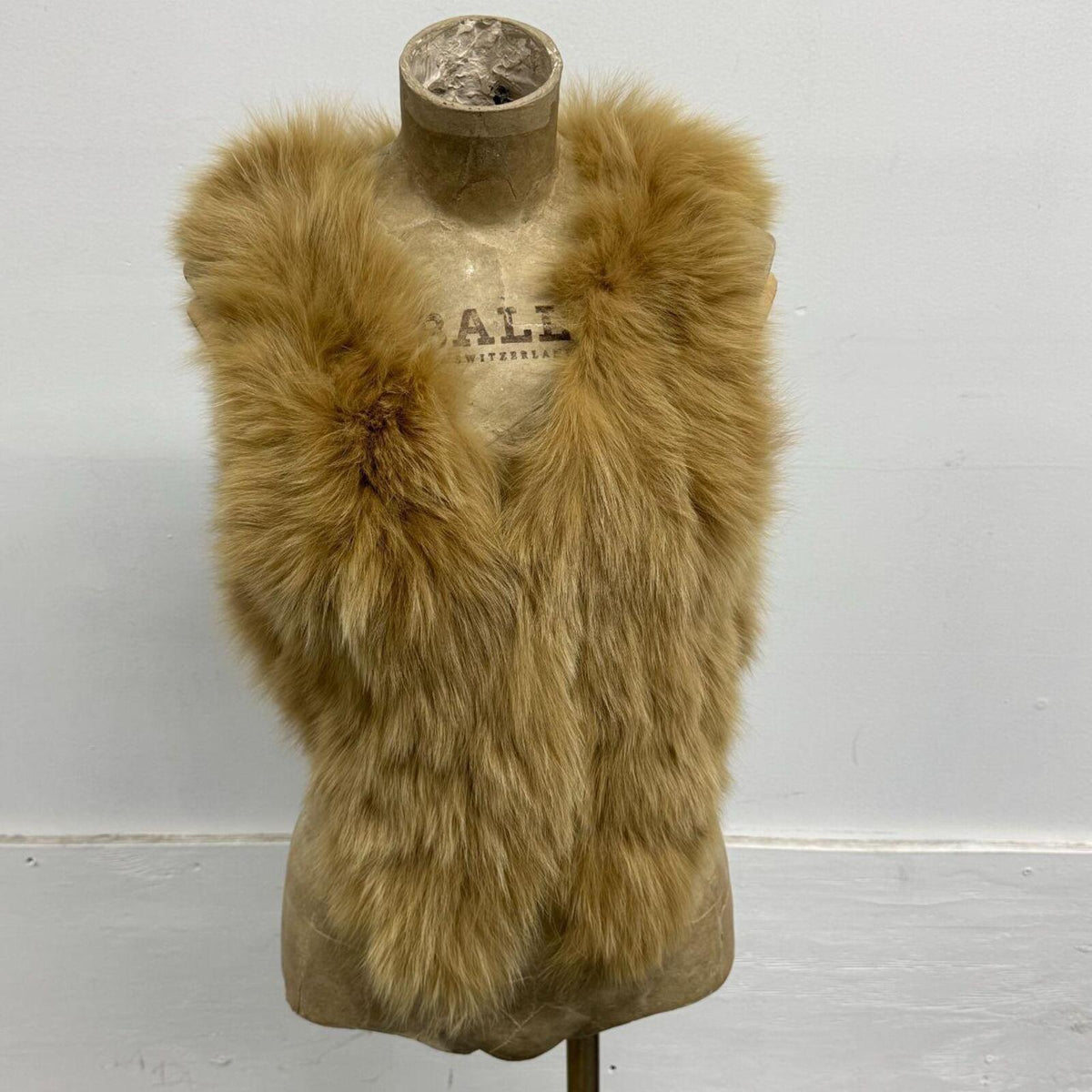 Y2K Vintage Golden Tan Genuine Fox Fur Vest