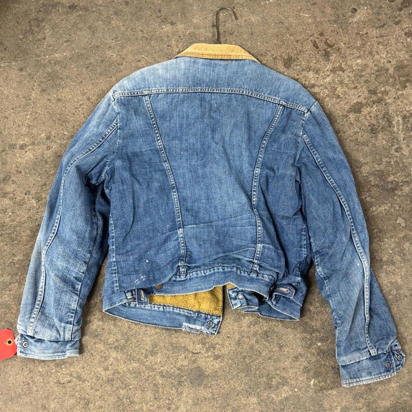 Vintage 70s Distressed Wrangler Denim Sherpa Jacket L