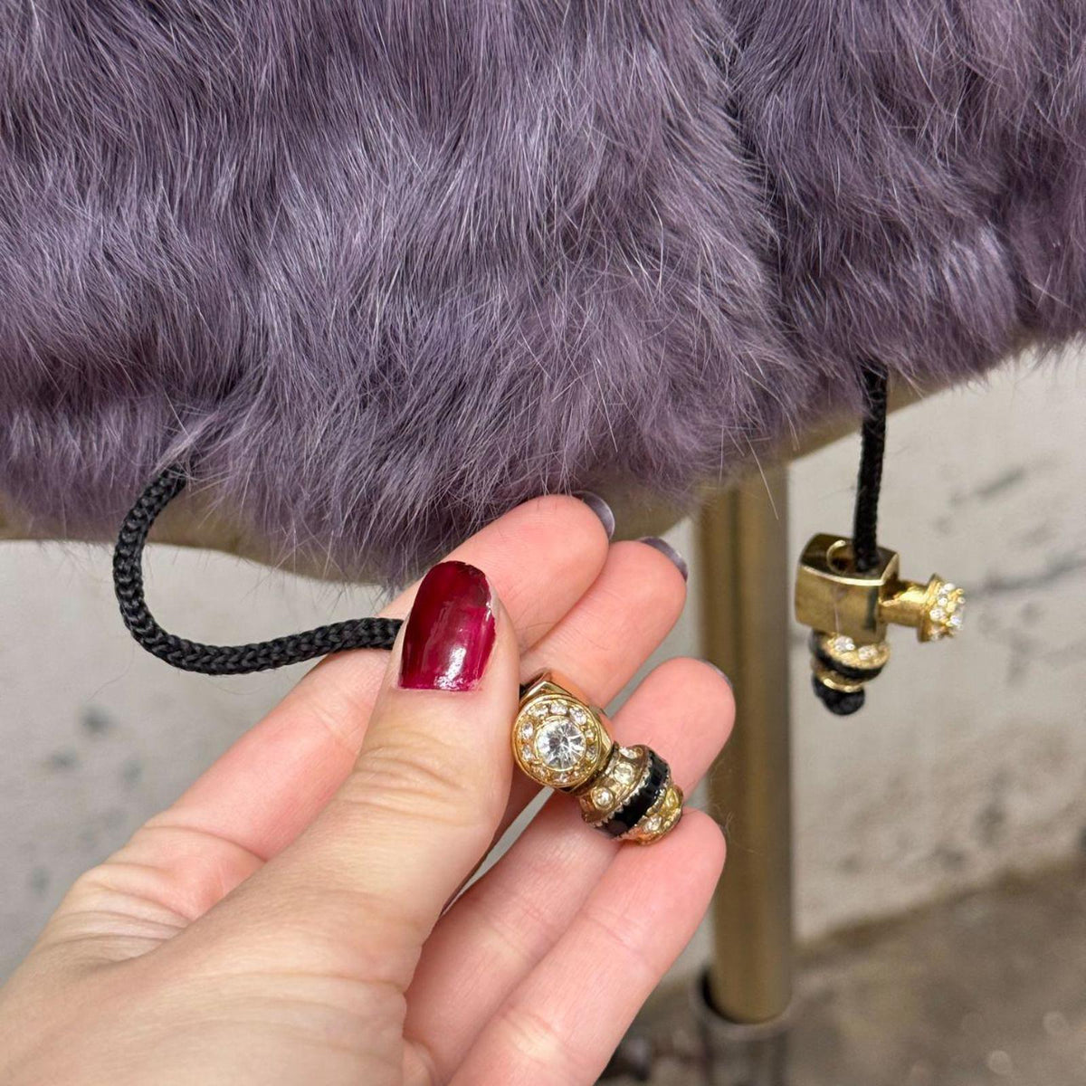 Vintage Y2K Lavender Purple Rabbit Fur Cropped Princess Jacket Coat
