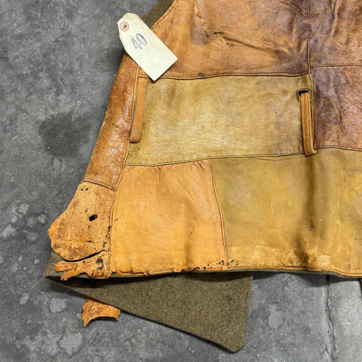 Vintage 60s 70s Leather Distressed Patchwork Western Film Costume Vest