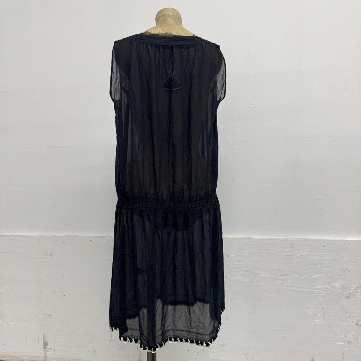 Vintage Tsumori Chisato 100% Silk Beaded Black Dress