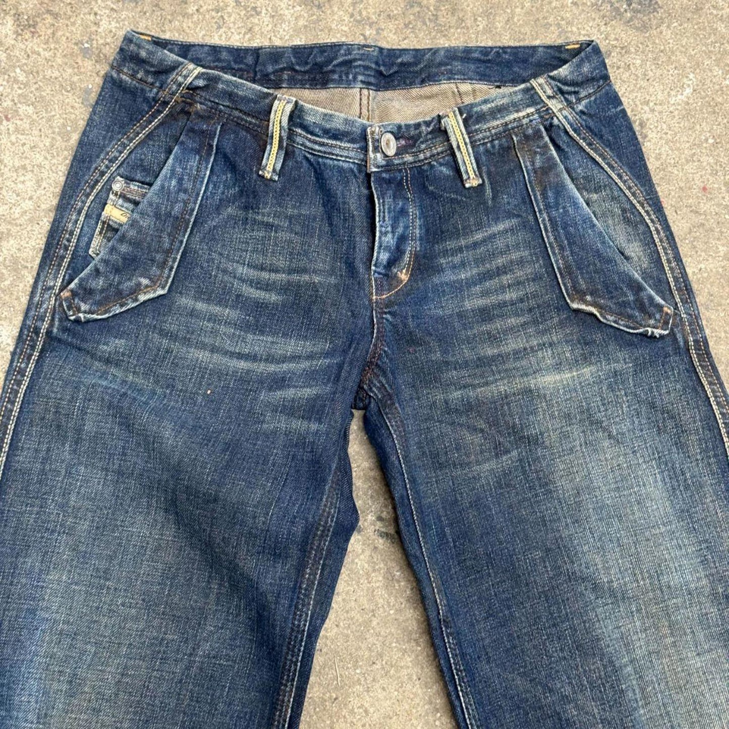 Vintage Y2K Diesel Low Rise "Technical Indigo" Jeans 27
