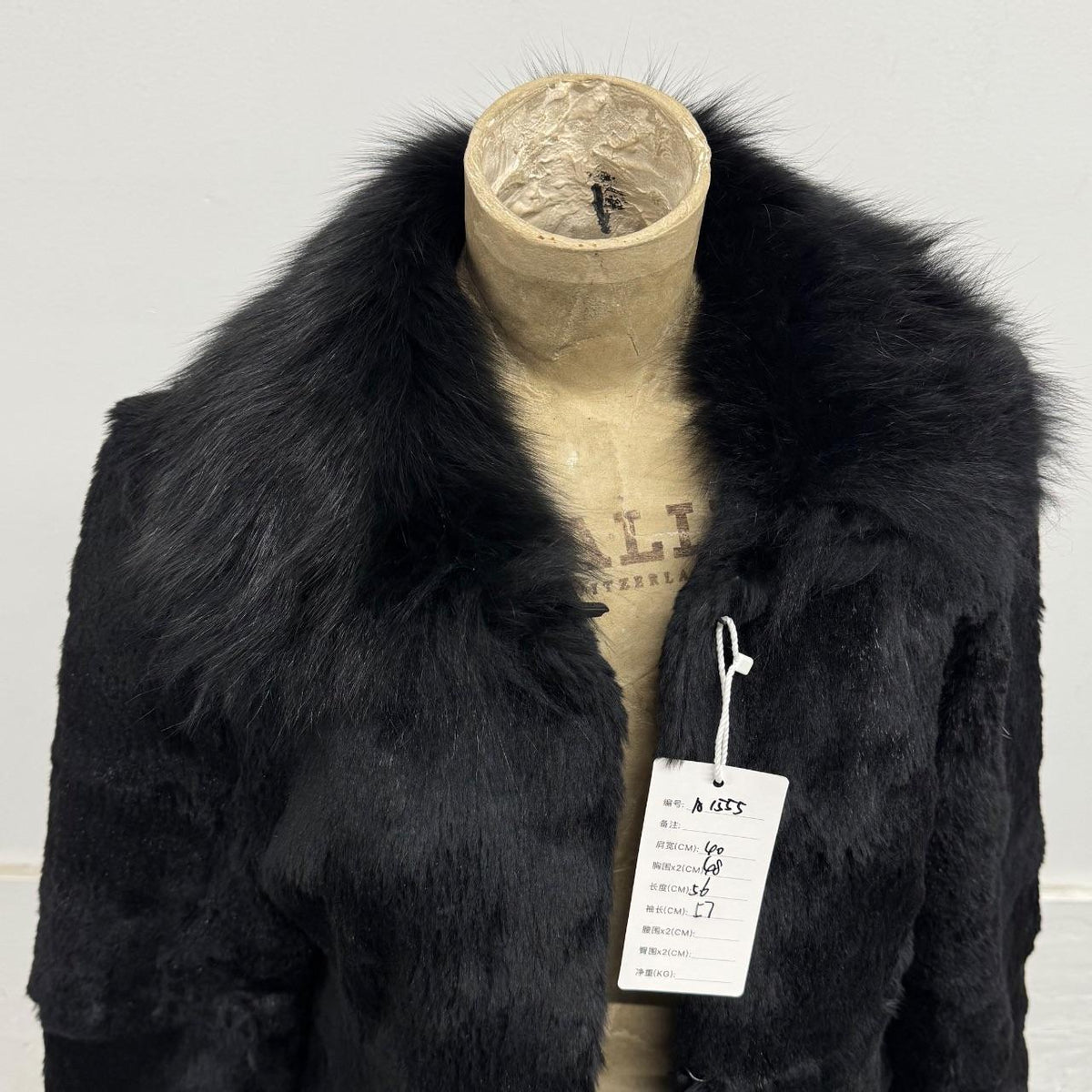 Vintage Y2K Black Rabbit & Fox Fur Jacket Coat