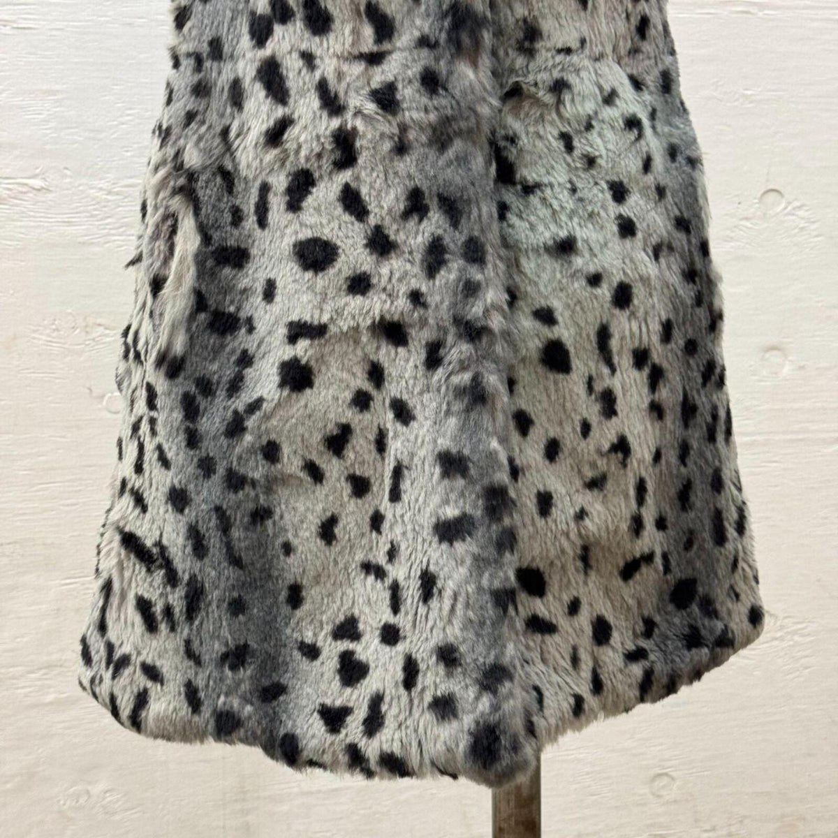Vintage Y2K Stenciled Rabbit & Raccoon Fur Vest