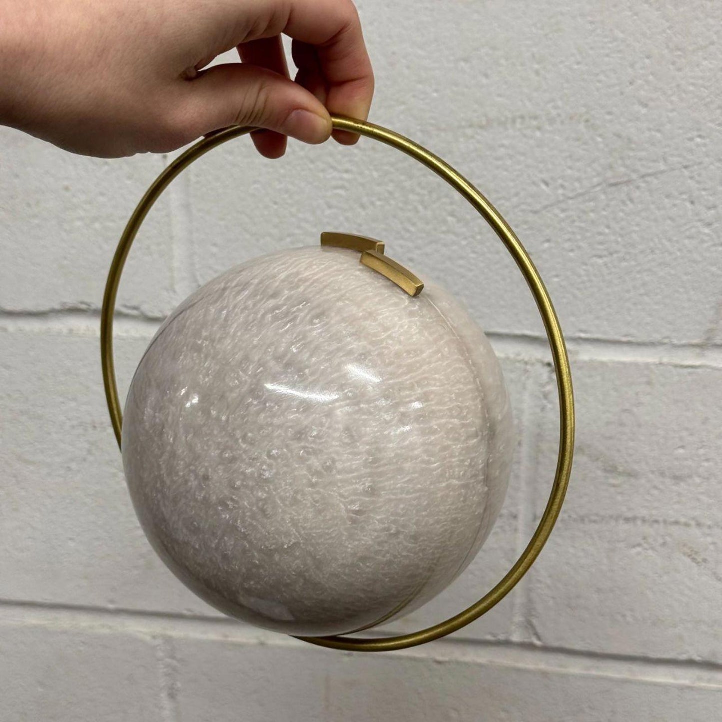Auvré Daylight Orb Evening Clutch in Pearl White