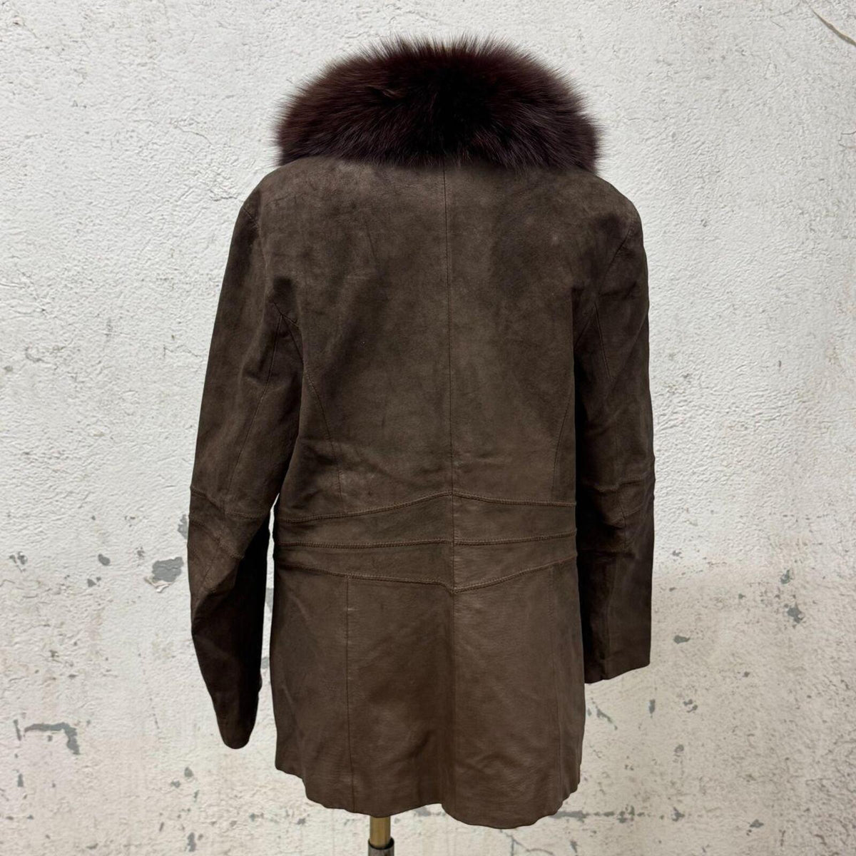 Y2K Vintage Chocolate Suede & Fox Fur Penny Lane Afghan Coat