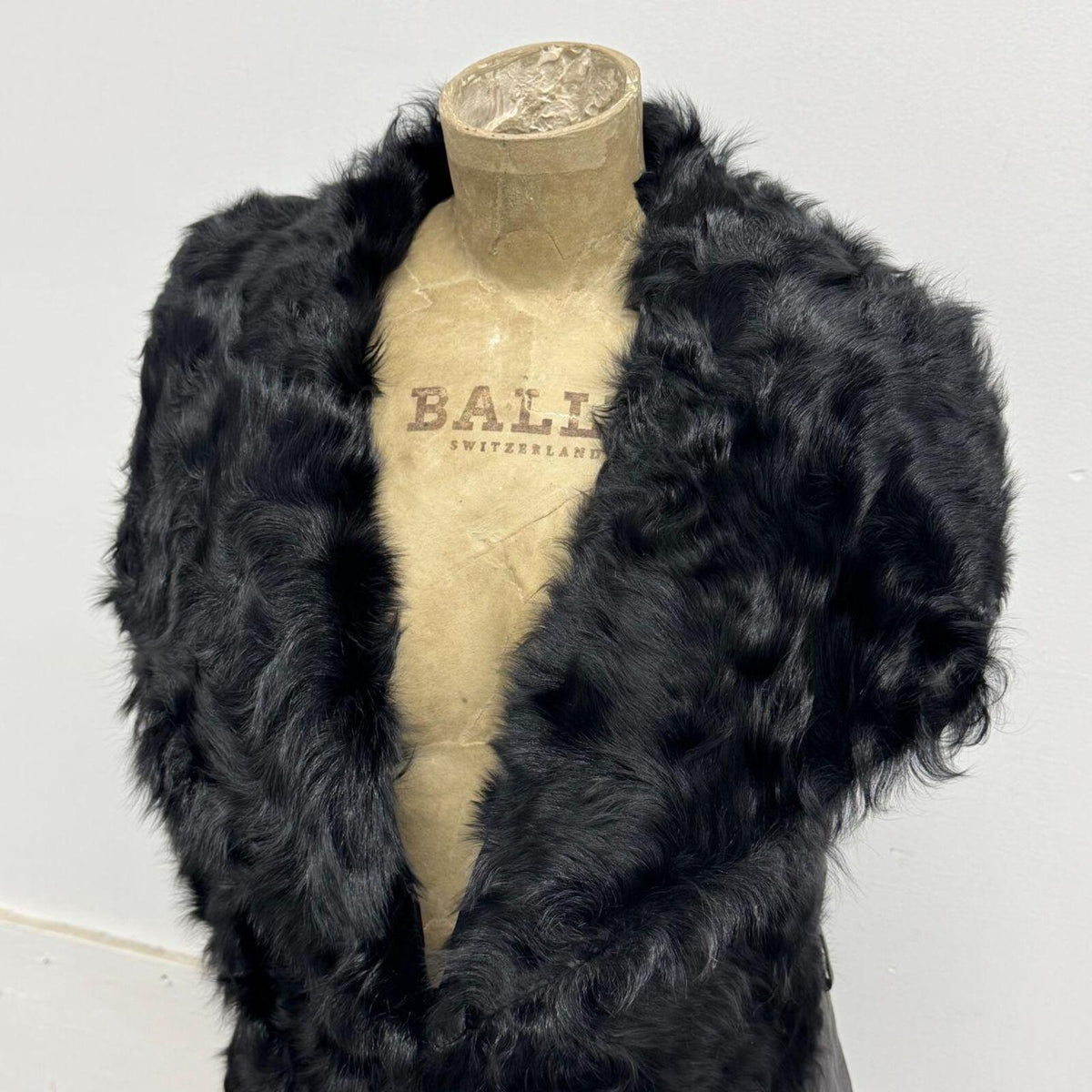 Vintage Y2K Black Wool & Leather Vest