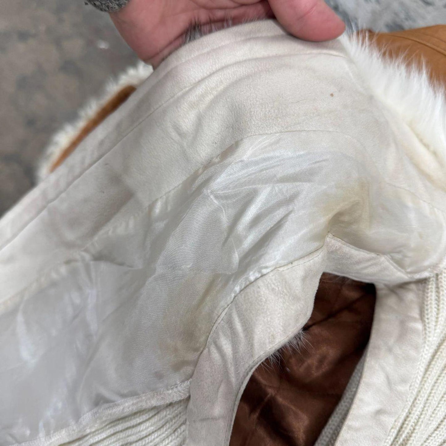 Vintage Y2K Fox Fur & Ribbed Knit Statement Vest