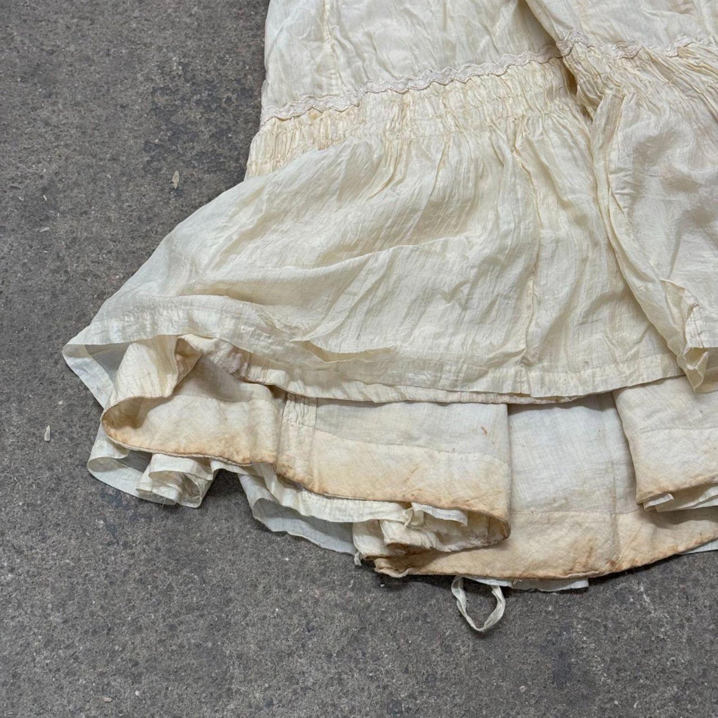 Antique Edwardian Silk Petticoat Slip Skirt XXS
