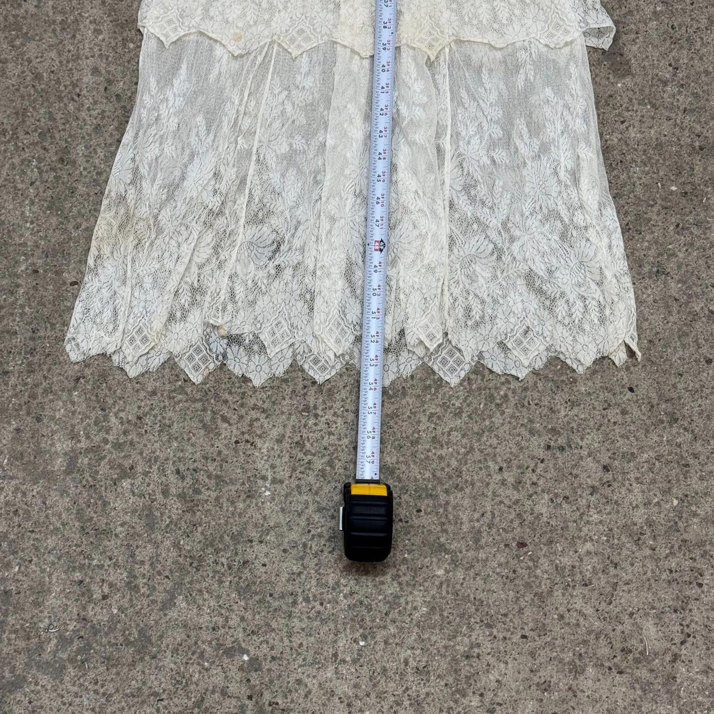 Antique 1910s Edwardian Tea Gown XS White Cotton Lawn Lace Lingerie Dress Bridal